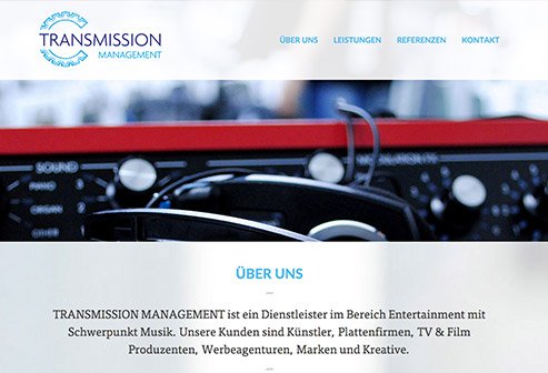 'Transmission Management' Webseite